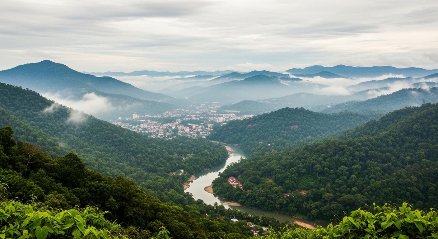 A stunning aesthetic view of lush mountain landscapes in Ratnapura